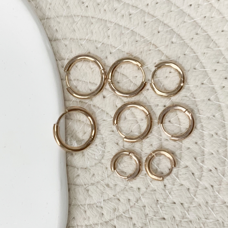Titanium Steel Earrings Ear Studs Set, 4 Pairs for All Sizes