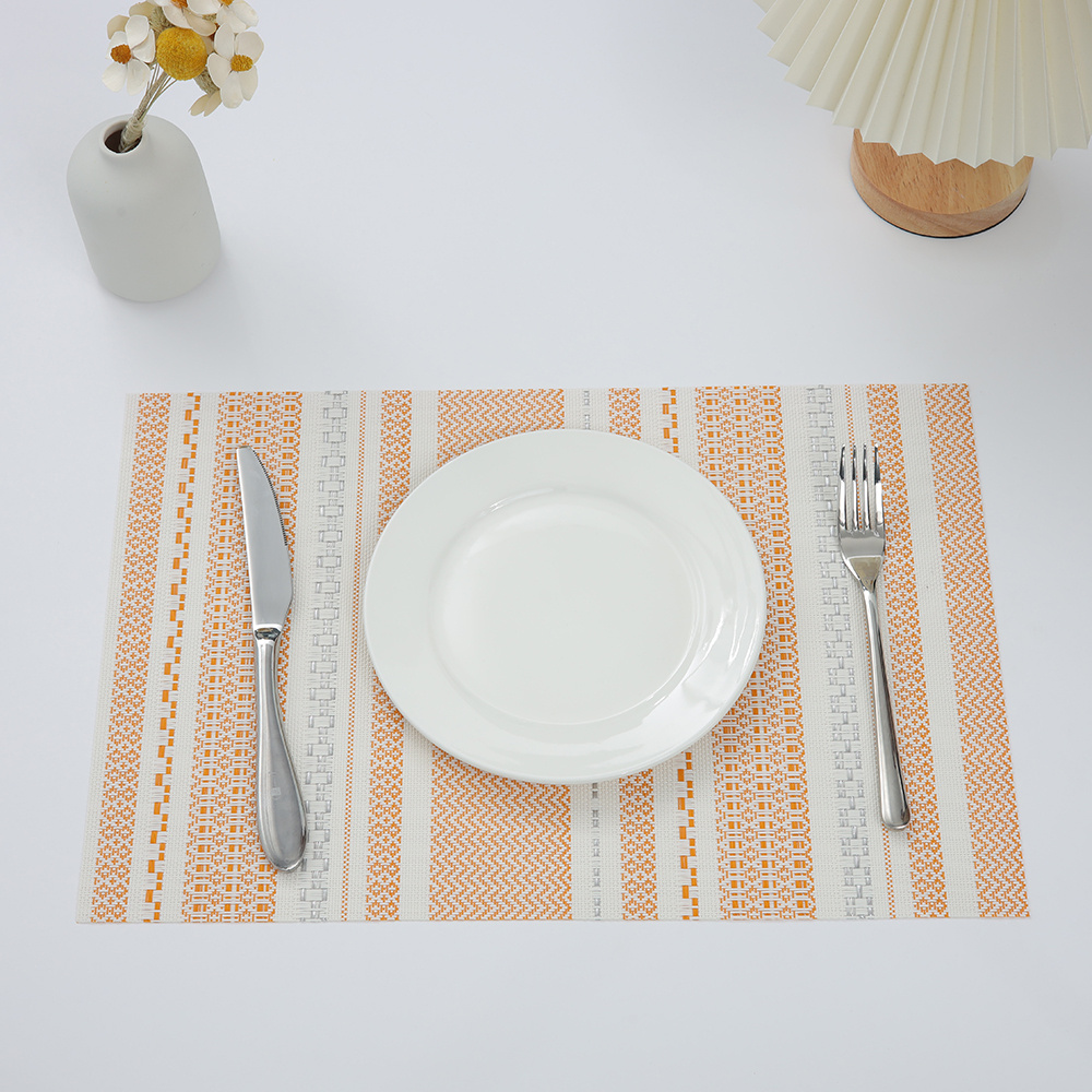 pvc colorful striped placemat woven table mat washable - Temu Australia