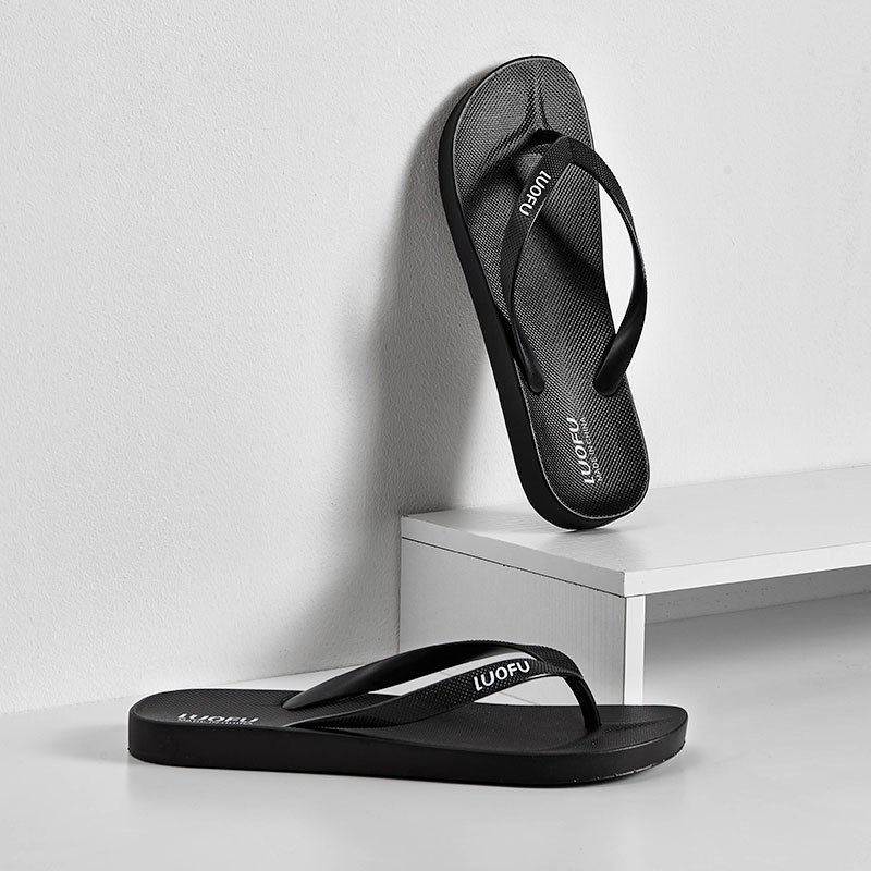 Koovs black flip on sale flops