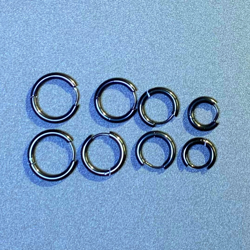 Titanium Steel Earrings Ear Studs Set, 4 Pairs for All Sizes