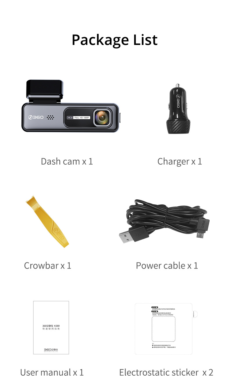 360 Car DVR 1080P Dash Cam for Car Camera for Vehicle APP HK30 WiFi  G-Sensor 24H Parking Monitior FOV130° Night Video Recorder - AliExpress