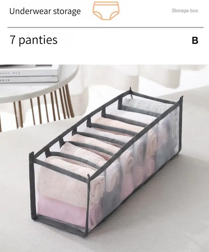 6/7/11 Grids Underwear Organizer Storage Underwear Bra Panties Socks  Spender coli seluar dalam for Drawer Wardrobe