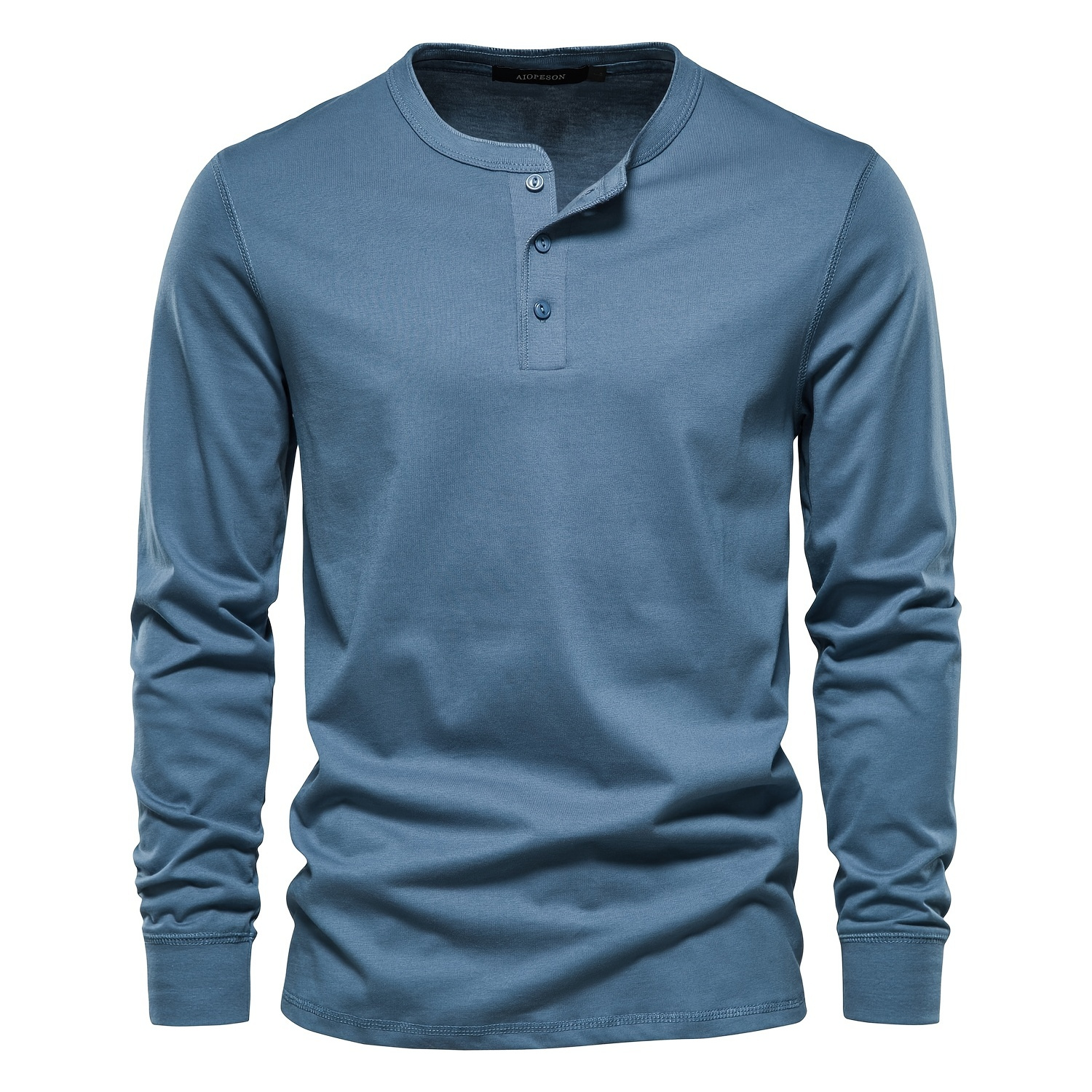 CALVIN KLEIN Henley Shirt Long Sleeve Scoop Neck 3 Buttons. Size