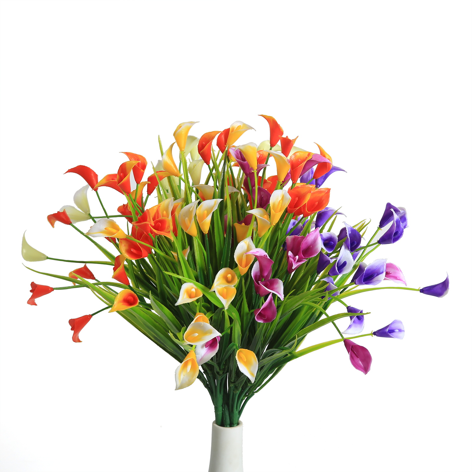 6pcs Artificial Lily Fake Flowers Faux Flowers Plants Blossom For ...