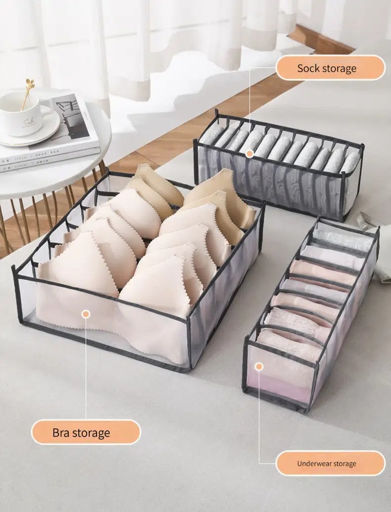 BAGTORY, Drawer storage compartments, small grids, Organizing clothes,  underwear and socks