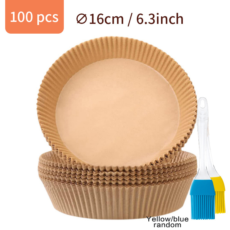 Air Fryer Parchment Paper Liners Round Baking Sheets Non-stick Food Mat For  Oil Absorption, Silicone Coated, Food-grade