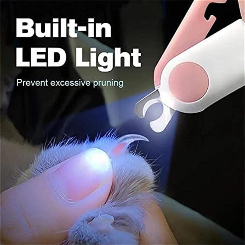 Pet Products Splash Proof Cat And Dog Nail Clipper LED Lamp Magnifying  Glass Anti Cutting Blood Line Pet Nail Clipper