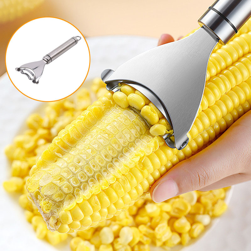 2Pcs Stainless Steel Corn Cob Peelers One-Step Cob Kerneler