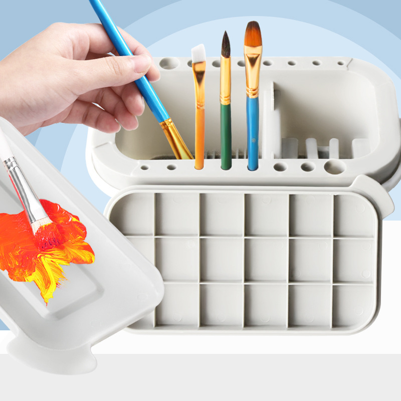 Multi-Use Paint Brush Basin with Brushes Holder,Washer,Trays