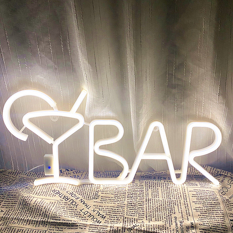 LED-Barschild, Neonlicht, USB-betrieben, grünes Cocktailglas und pinke Bar,  beleuchtet Buchstaben, Werbetafel, elektrisches Display, Schild für  Geschäft, Wandkunst, Männerhöhle, Lair (BARGP) : : Beleuchtung