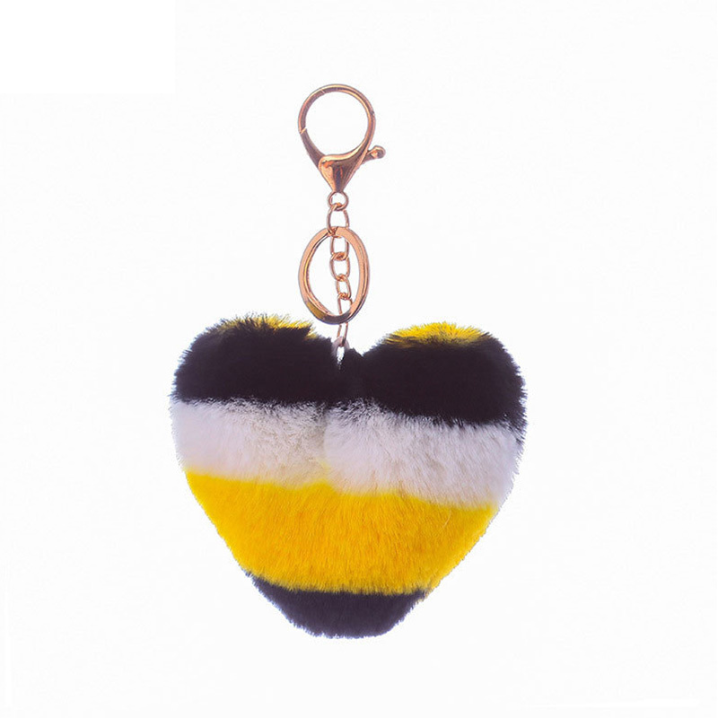 Love Rainbow Heart Colorful Plush Keychain Pom Pom Pendant Cute Bag Key  Chain Ornament Bag Purse Charm Accessories - Temu