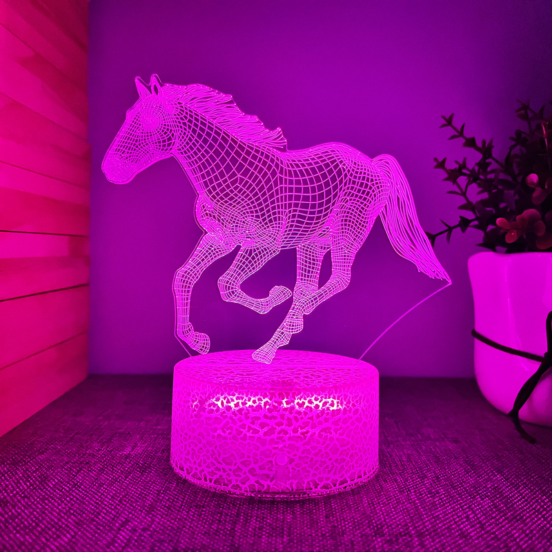 Horse 3d Night Light 3d Optical Illusion Lamp With Touch - Temu