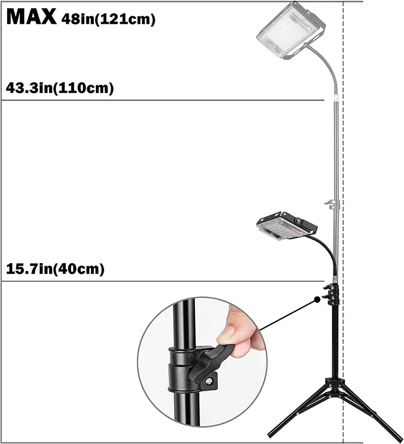 grow light with stand full spectrum 150w led floor plant light for indoor plants grow lamp with on off switch adjustable tripod stand 15 48 inches gift for birthday valentines easter boy girlfriends details 3