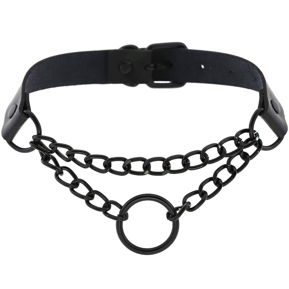 Black Pu Leather Collar Choker Punk Rock Gothic Style - Temu Sweden