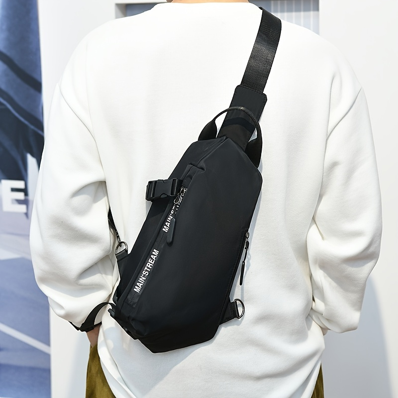 Men's Crocodile Print Texture Chest Bag, Korean Fashion Single Shoulder  Slanting Bag, New Casual Sports Backpack Shoulder Bag Crossbody Bag Sling  Bag Side Bag For Travel Commute Business Holiday Essentials Lightweight Anti