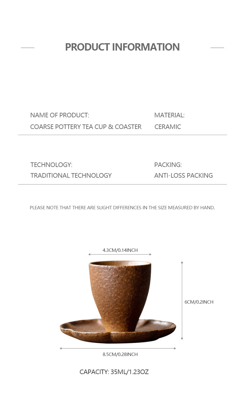 Handmade Rough Pottery Sauce Glaze Tea Cup Master Cup Kungfu Temu