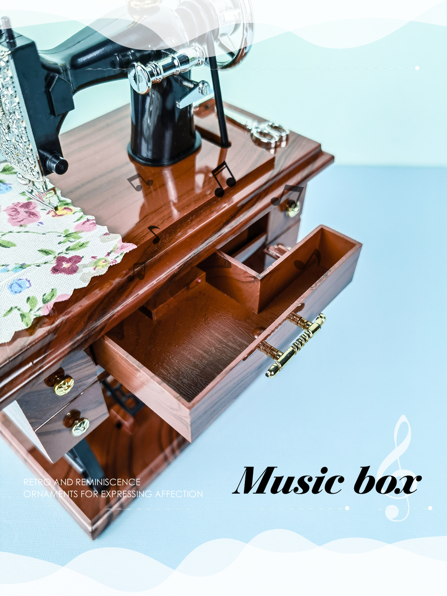 Simulation Retro Sewing Machine Music Box Countertop - Temu