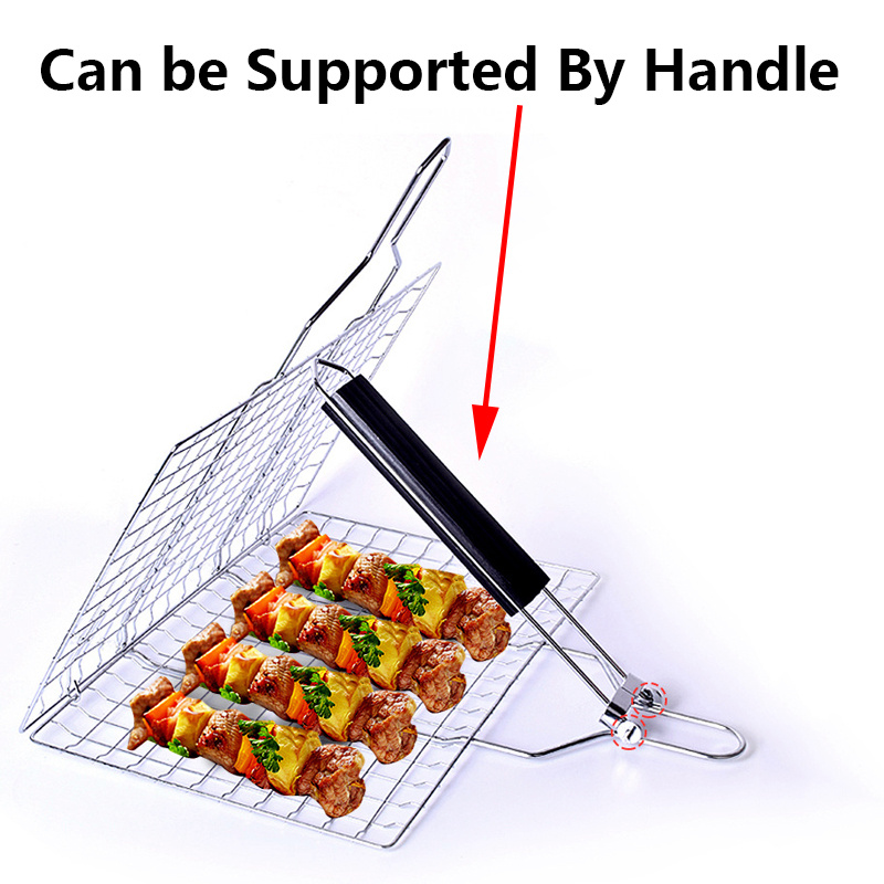 Stainless Steel Bbq Grill Net Clamp Classic Fish-shaped Long Handle  Practical Fish Roasting Bracket For Barbecue Outdoor Picnic - Barbecue Net  - AliExpress