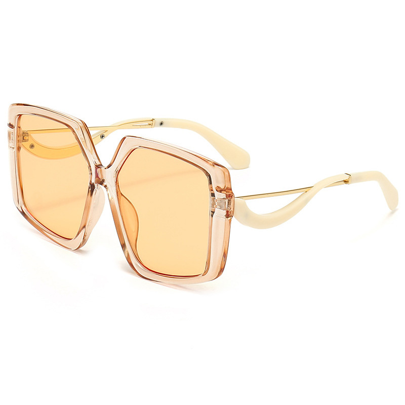 Polygon Frame Metal Temple Sunglasses UV Protection