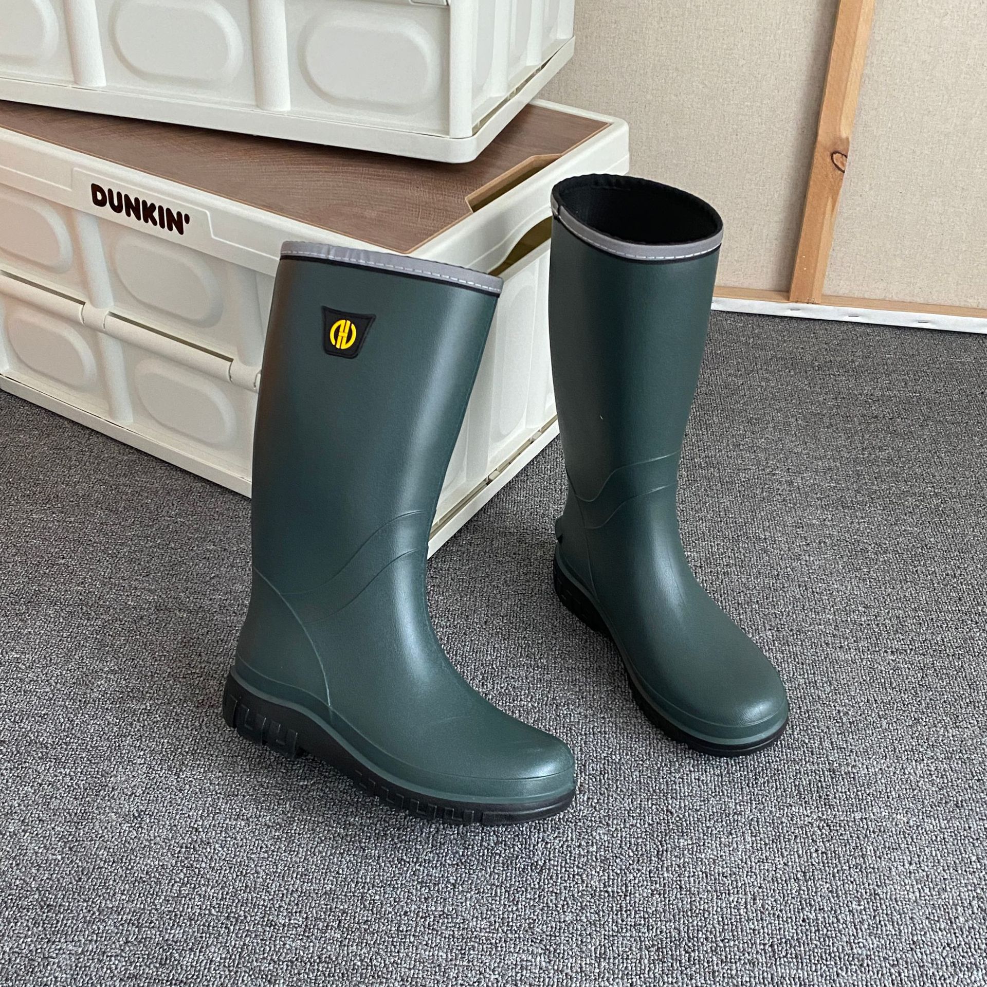 Men's Rain Boots Wear-resistant Waterproof Non-slip Knee High Rain Shoes For Outdoor Working Fishing