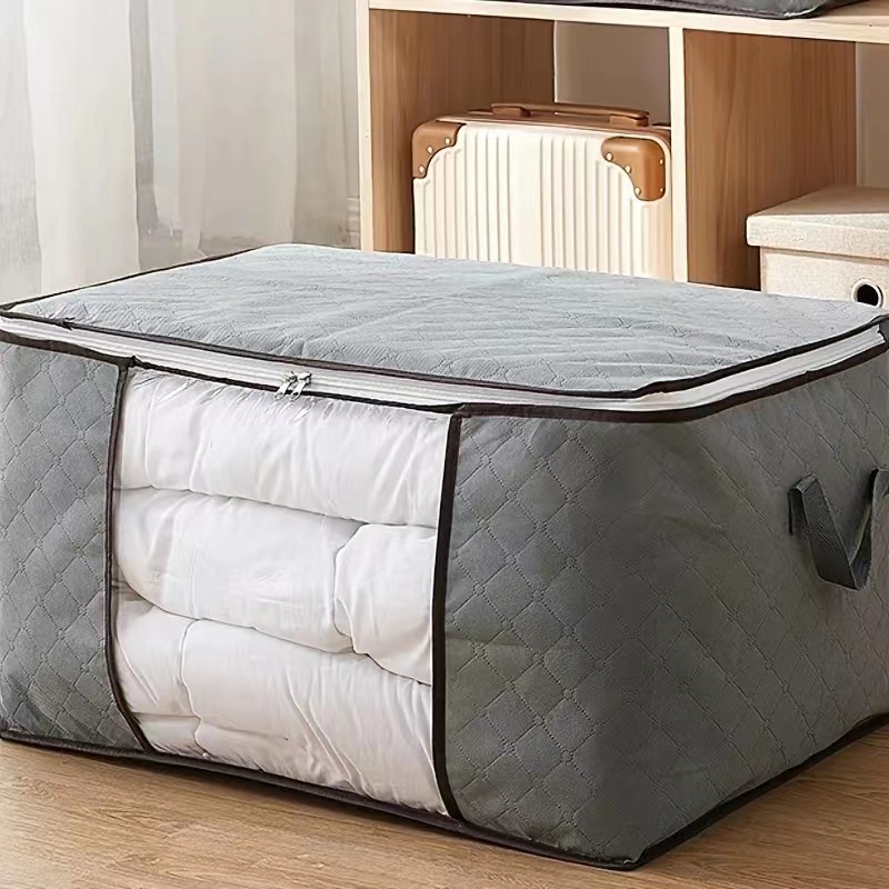 Sdjma Elk Printing Blanket Storage Bags with Sturdy Zipper, Foldable Comforter Storage Bag, Large Organizers for Blankets, Pillow, Quilts, Linen