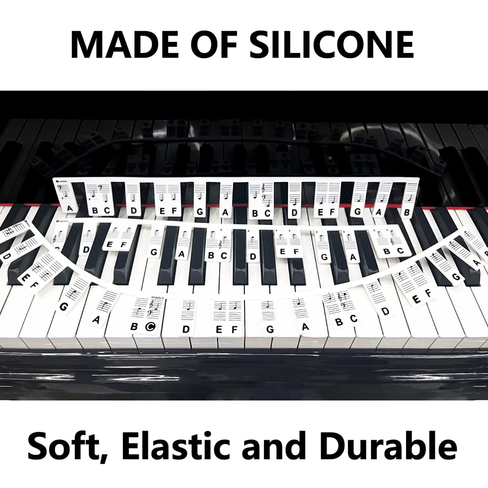 Silicone Piano Notes Guide For Beginner 88-key Reusable Detachable