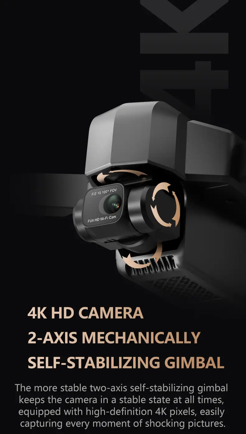 capture spectacular 4k footage with this advanced drone 2 axis gimbal 5g image transmission gps return brushless power smart follow waypoint flight gesture photography details 5