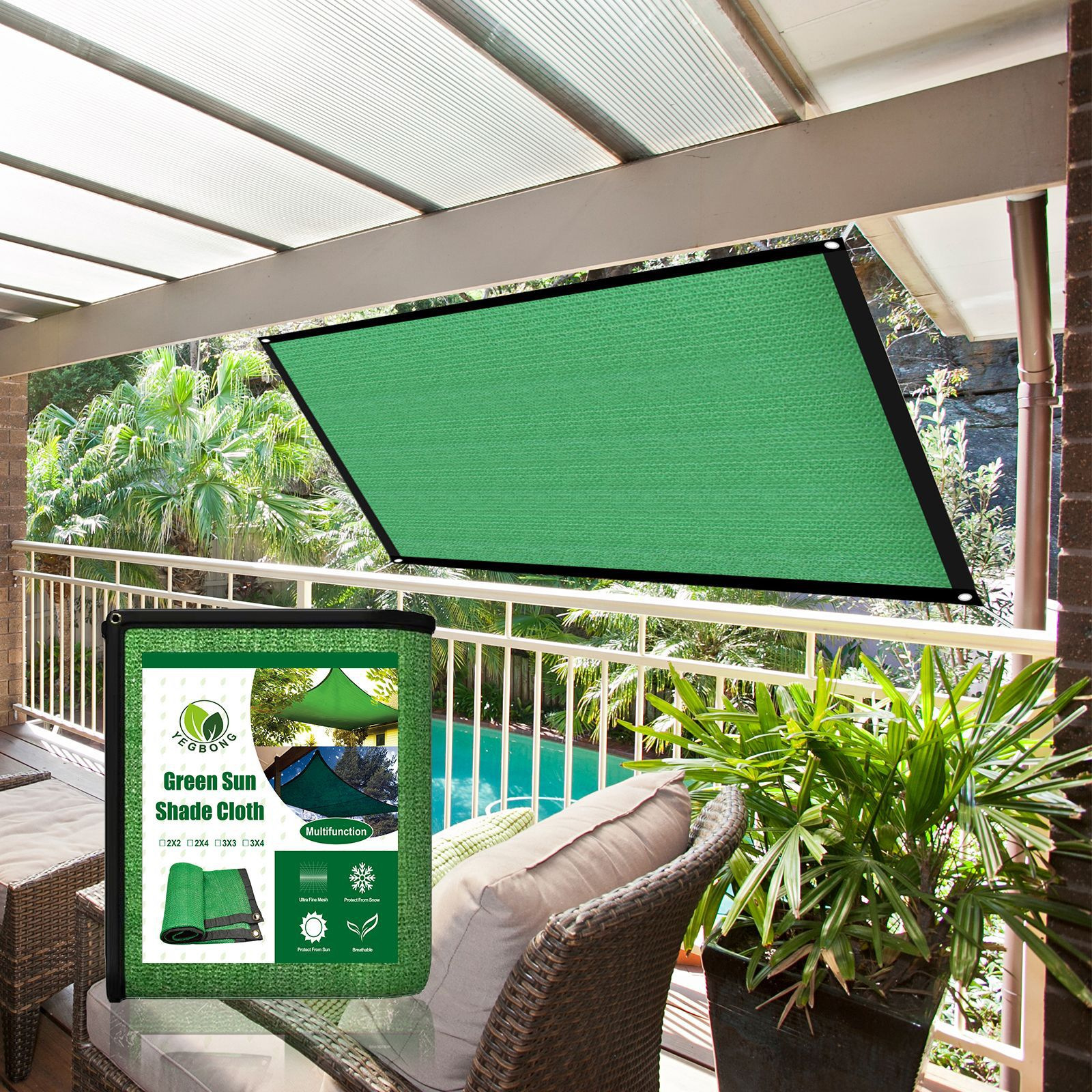Keep Cool Protected Green Sun Shade Cloth Perfect Balconies Temu