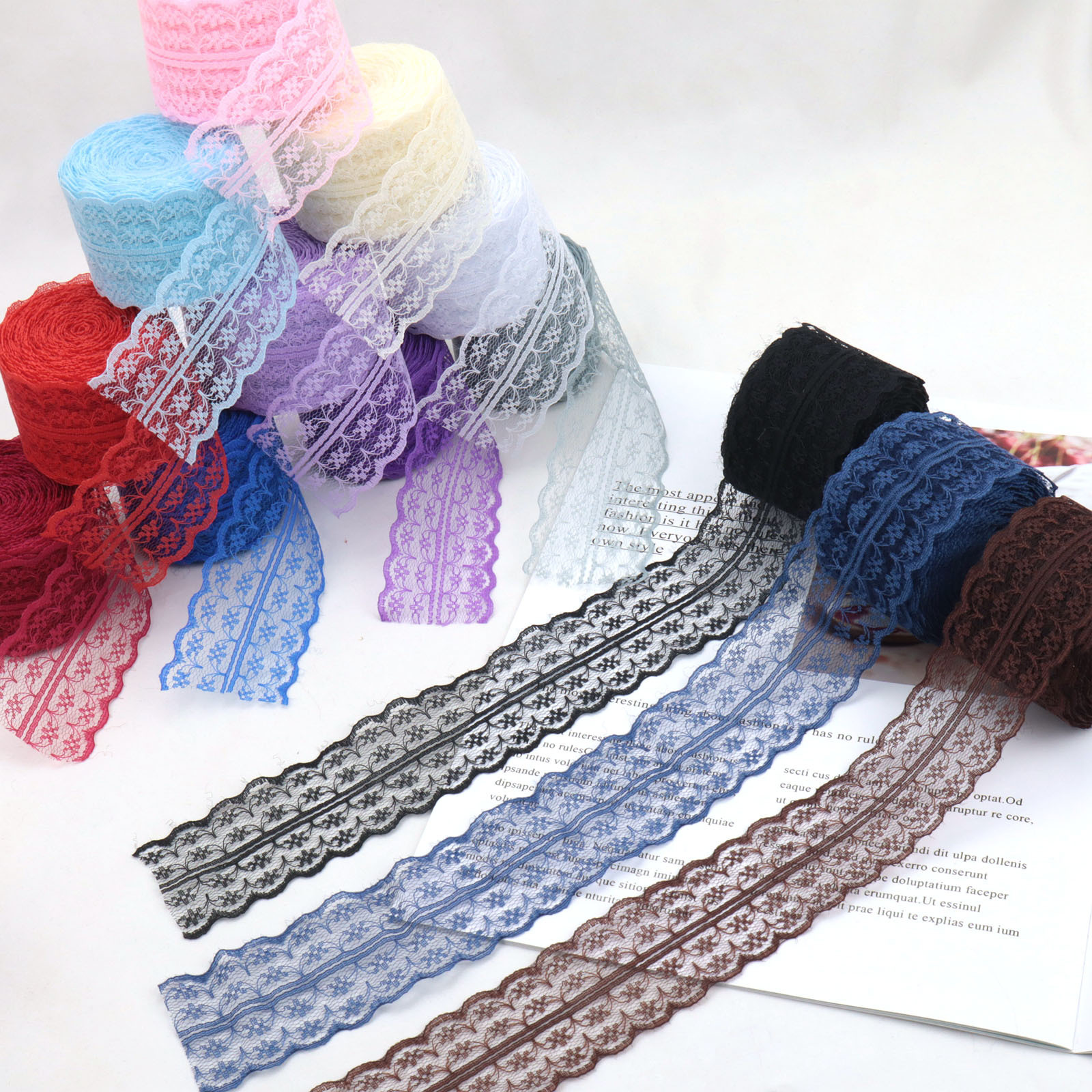 10 Yards Lace Trim Colorful Lace Ribbon For Sewing Gifts Wrapping Bridal Wedding Decorations