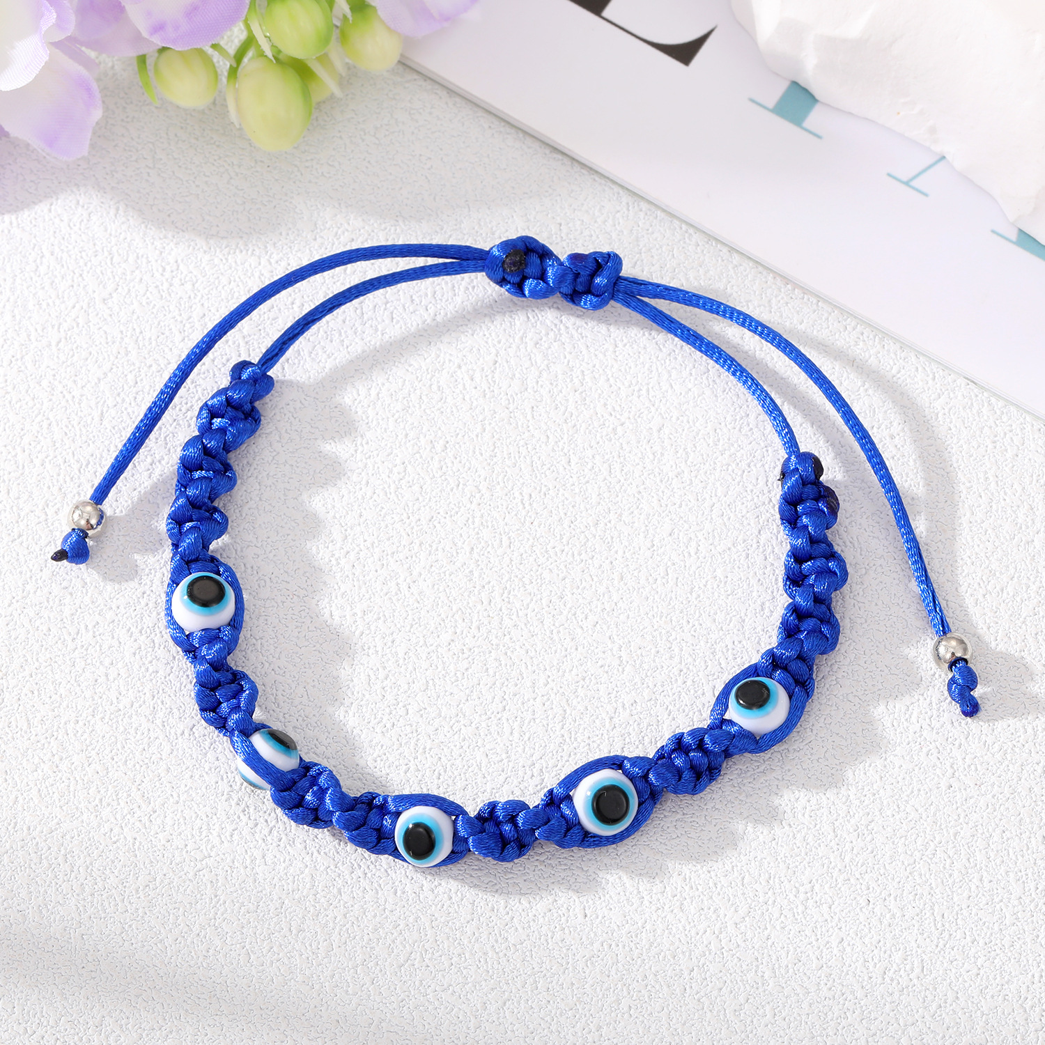 10PCS, Wholesale shell Initial letter bracelet rainbow string women  bracelet blue eye glass charm bracelets bulk jewelry - AliExpress