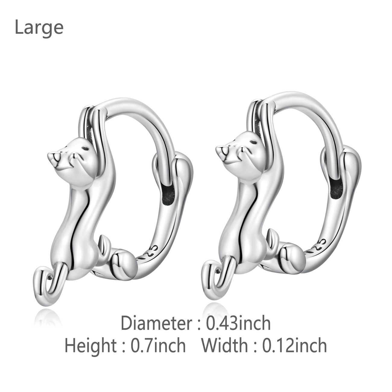 Personality 925 Sterling Silver Ear Buckle Simple Cute Lazy Waist Animal  Pair Of Circle Stud Earrings Large | Check Out Today's Deals Now | Temu
