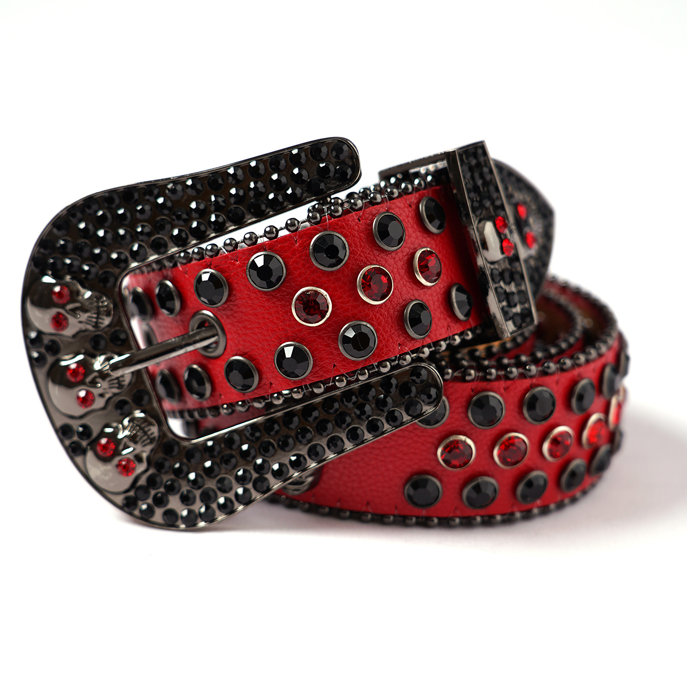 Mens Western Belts Rhinestones  Skull Belt Buckle Rhinestones