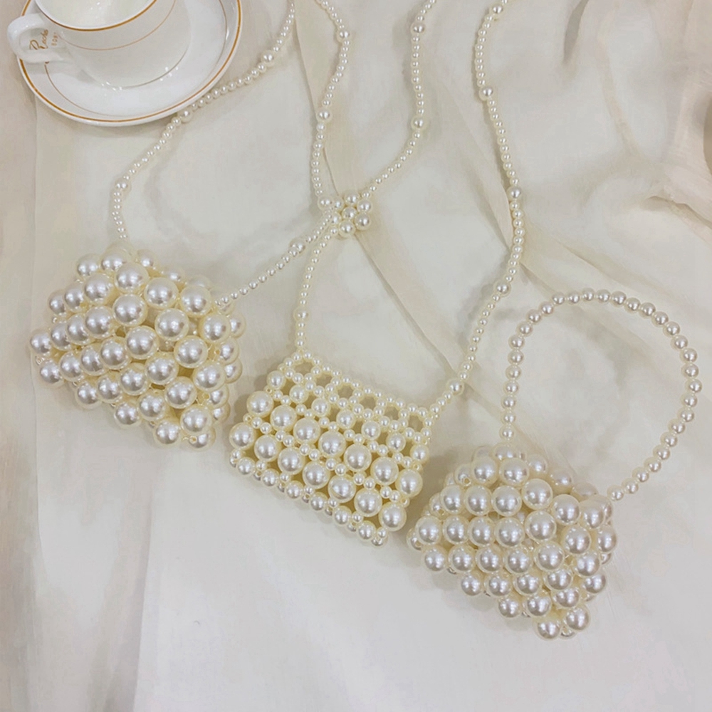 Girls Faux Pearl & Chain Decor With Coin Purse Magnet Fashion