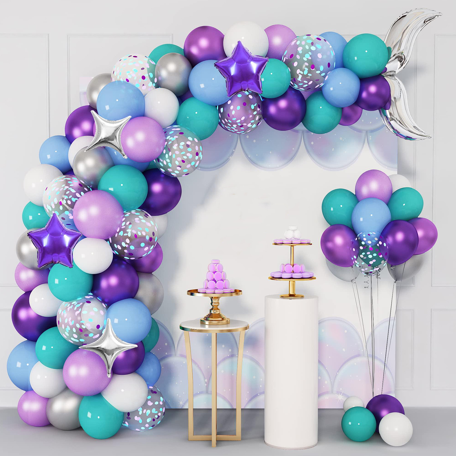 Kit arco ghirlanda di palloncini da 128 pezzi, palloncino viola da 12  pollici Palloncino da film in alluminio con stella da 18 pollici  Disposizioni per feste di compleanno con palloncini - Temu Italy