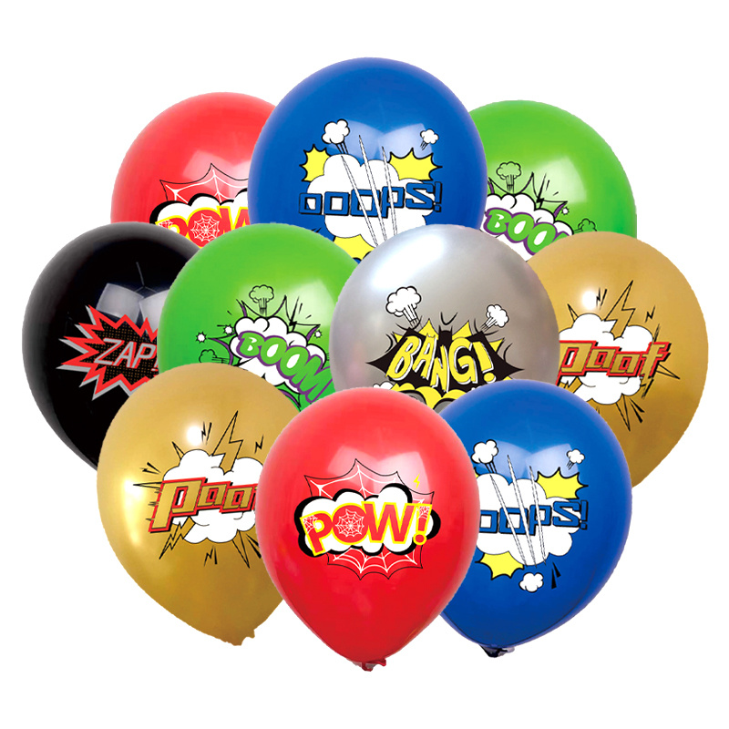 10 pièces ballons de super-héros, ballon à thème de super-héros de 12  pouces, fête d'anniversaire habiller des ballons en latex à thème de  super-héros - Temu Belgium