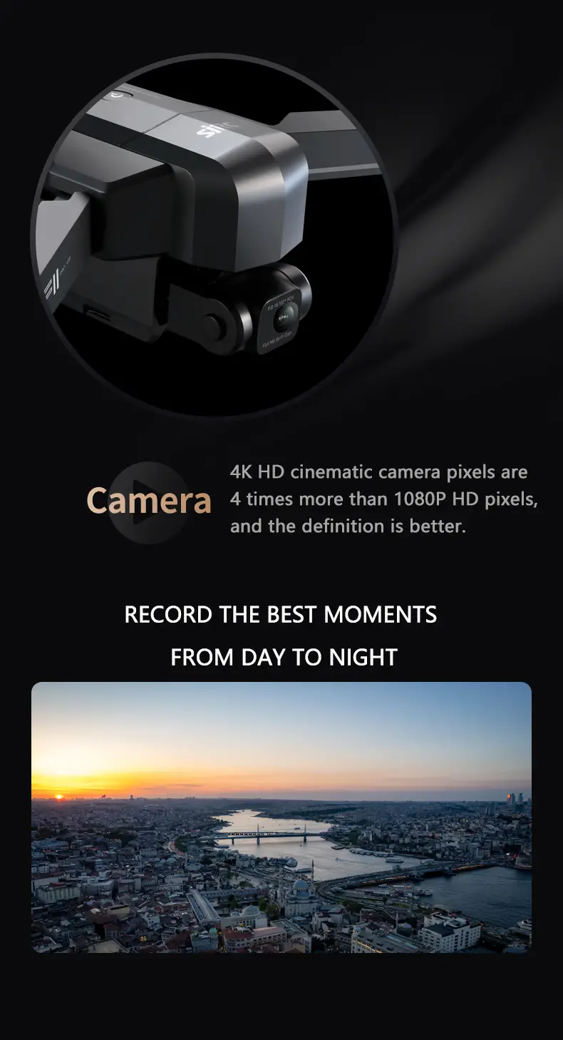 capture spectacular 4k footage with this advanced drone 2 axis gimbal 5g image transmission gps return brushless power smart follow waypoint flight gesture photography details 6