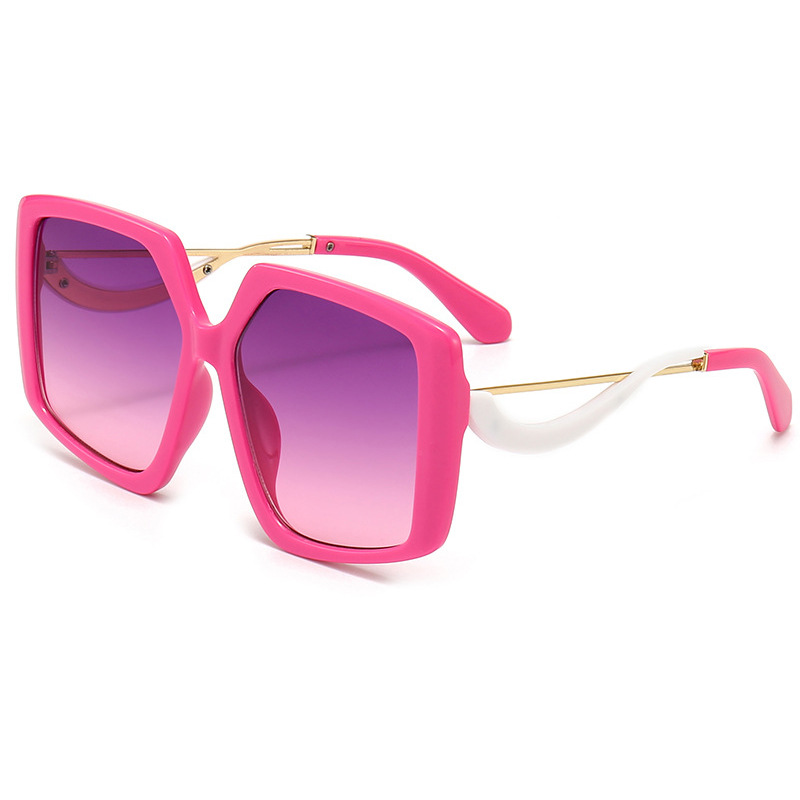 Polygon Frame Metal Temple Sunglasses UV Protection