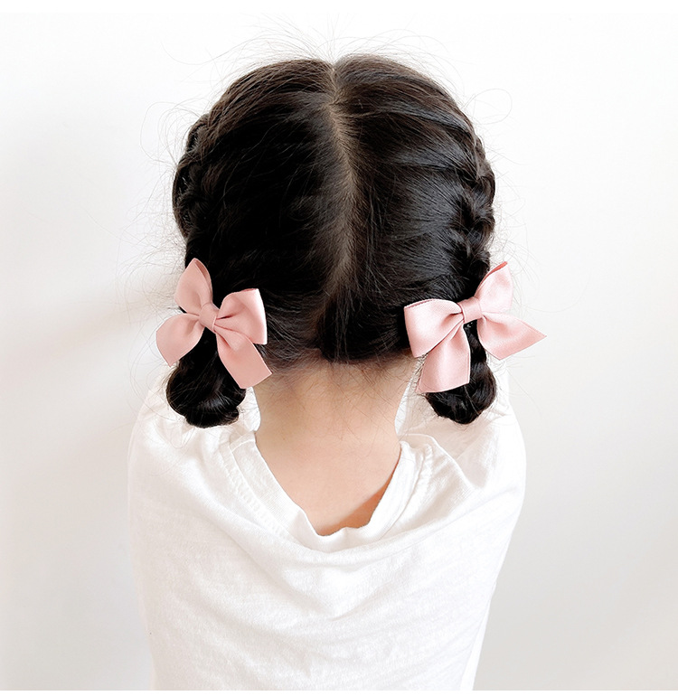 2pcs/1set Children's Fabric Three-dimensional Bow Hair Clip Girls Hair Accessories Hair Card, Ideal choice for Gifts