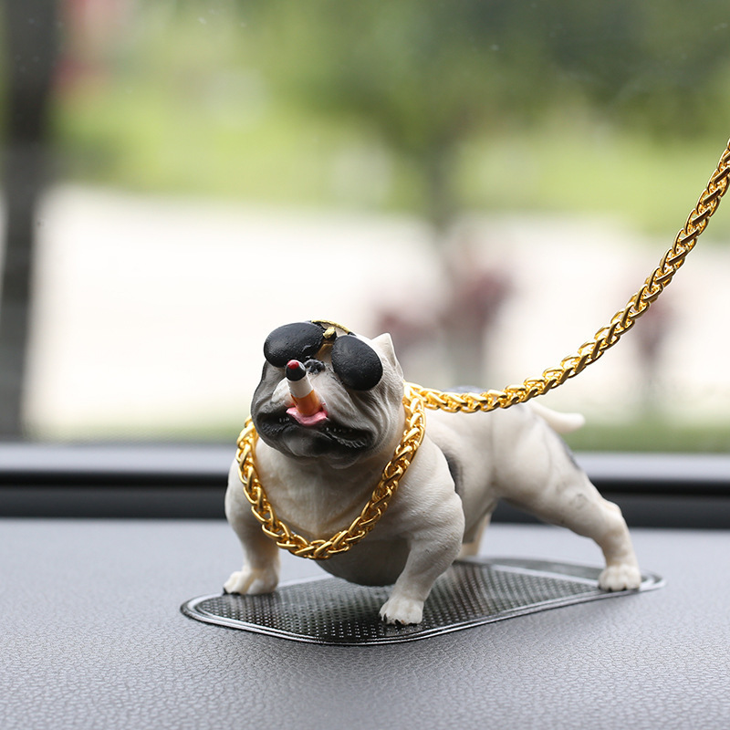 Douhoow Bully Pitbull Dog Car Interior Decoration Dashboard Ornament Funny  Home Auto Accessories