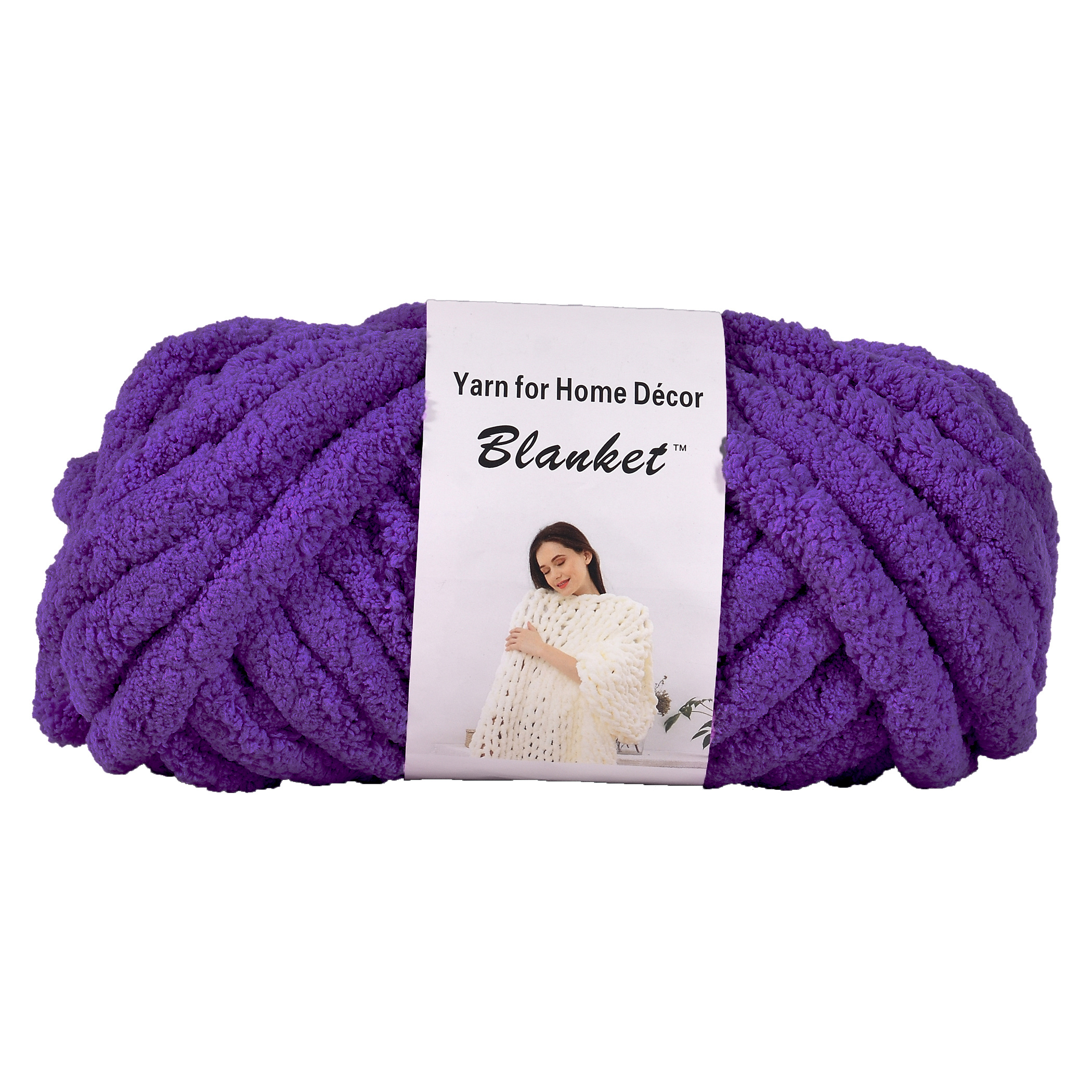 Chunky Yarn Blanket Crochet Kit – 3.3LB/900 Yards Chenille Yarn for  Lavender