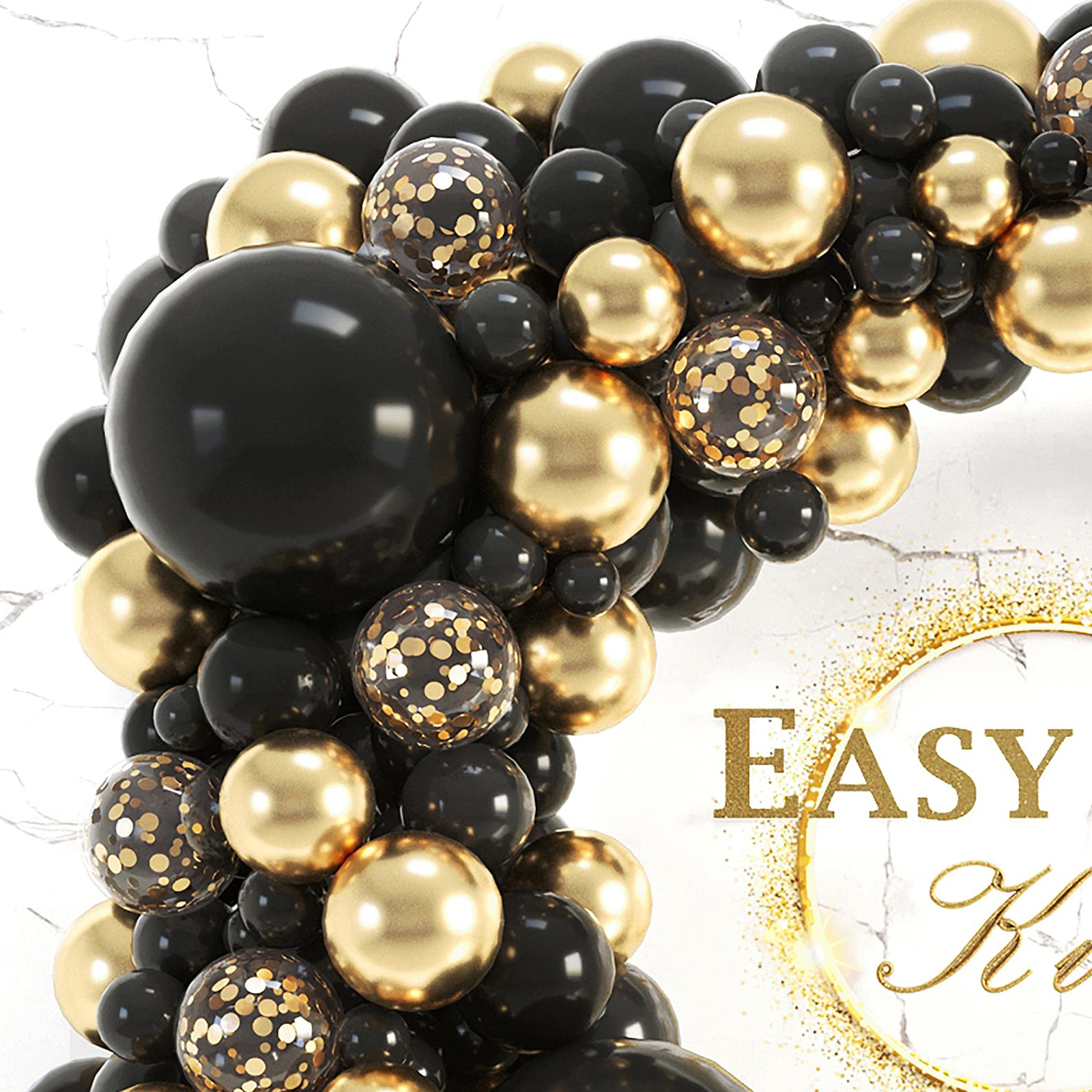 Party Balloons Arch Garland Kit Black Balloon Golden Temu