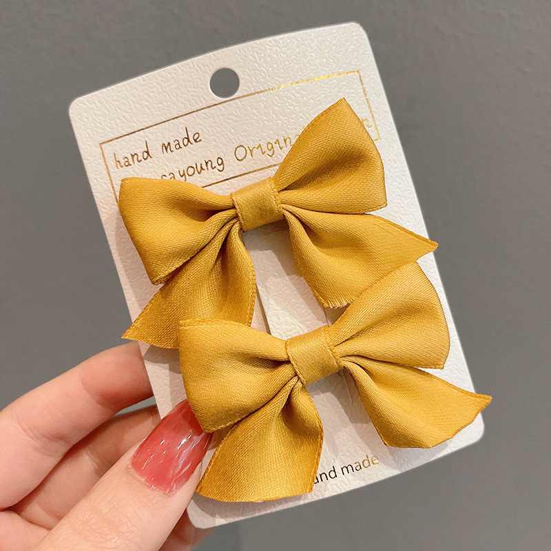 2pcs/1set Children's Fabric Three-dimensional Bow Hair Clip Girls Hair Accessories Hair Card, Ideal choice for Gifts