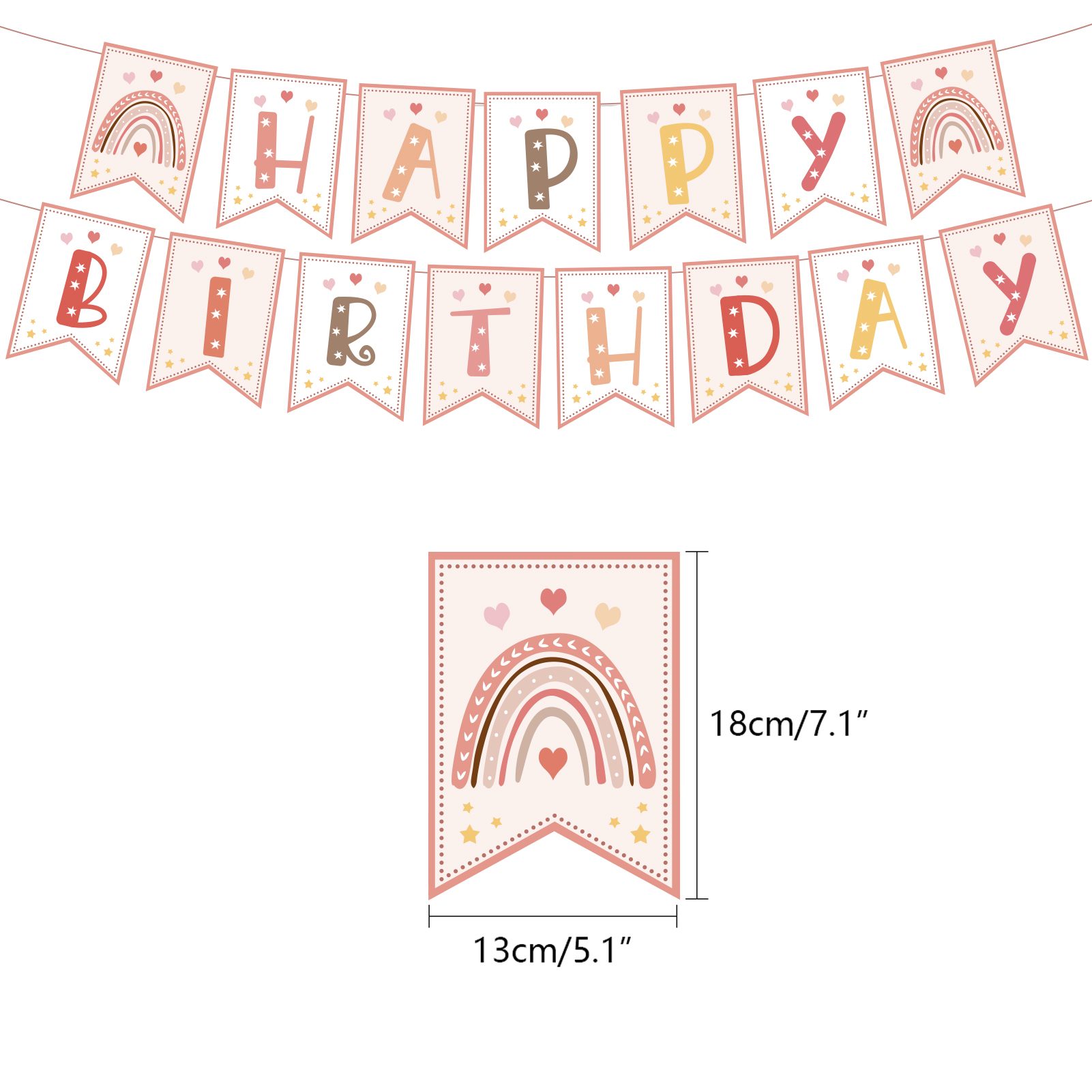 Boho Rainbow Birthday Party Decorations Set Includes Happy - Temu