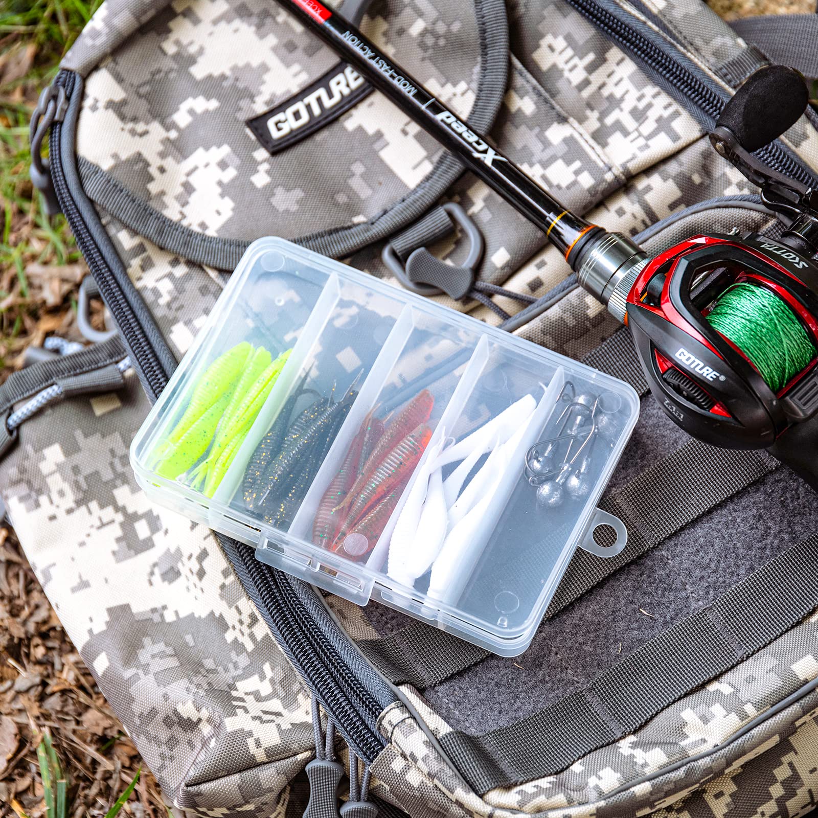 Goture Fishing Tackle Organizer Portable Transparent Plastic Temu