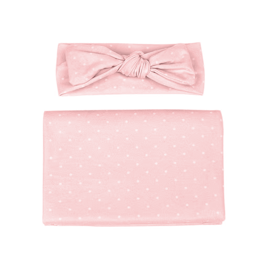 Baby Swaddle Wrap Cloth with Rabbit Ears Hairband Set