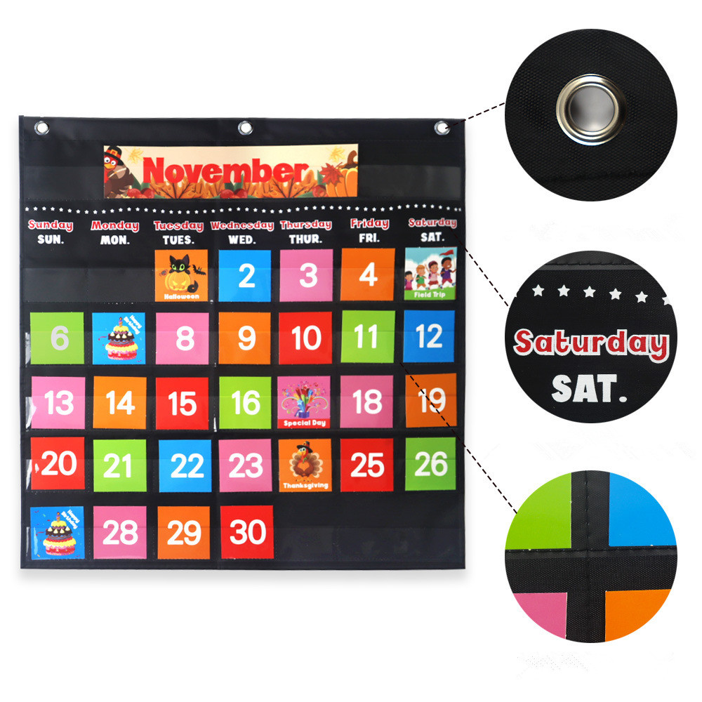 Enhance Kids' Learning A Felt Monthly Calendar Pocket Chart! - Temu