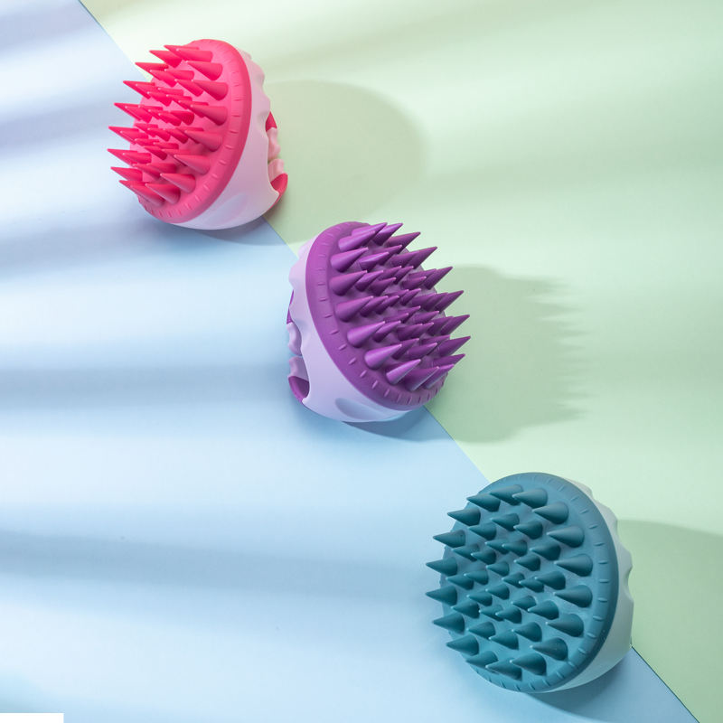 Silicone Head Massager Soft Shampoo And Hair Care Brush - Temu