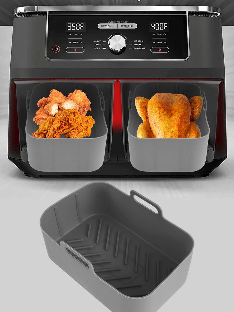 2X Air Fryer Liners For Ninja-Foodi Dual Air Fryer Reusable