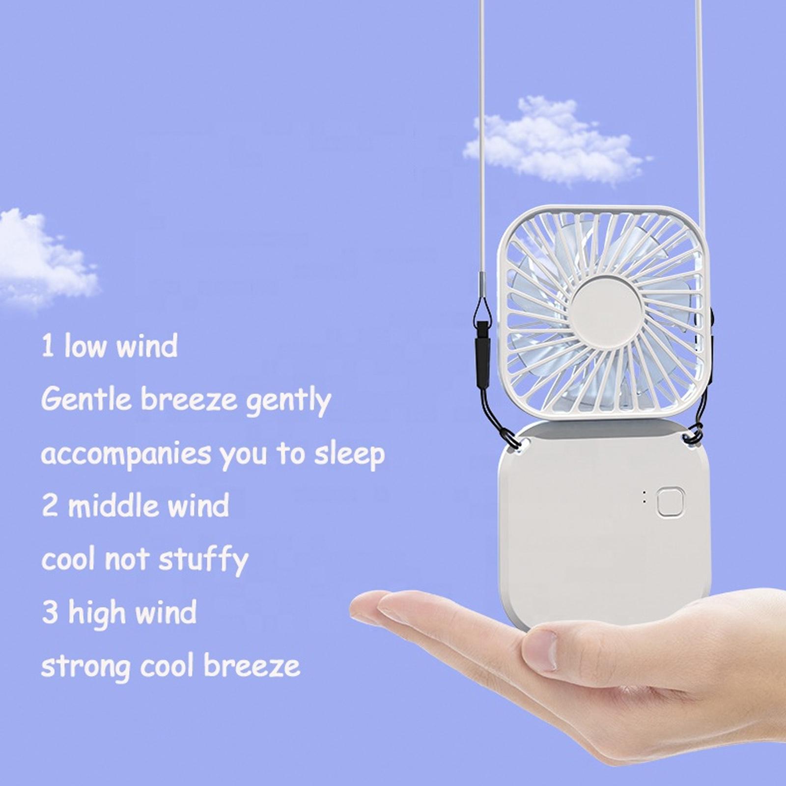 Mini Folding Hanging Neck Fan Foldable Hanging Neck Fan Mini Folding Personal Fan, 3 Speeds USB Charging For Travel Indoor And Outdoor details 4