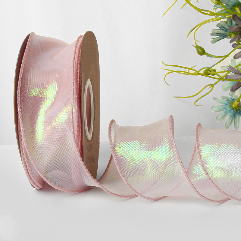 50 Yards Shimmer Sheer Chiffon Ribbon Pink Organza Satin Ribbons for Gift  Wrapping Wedding Decoration Bouquets DIY Fabric Crafts - AliExpress
